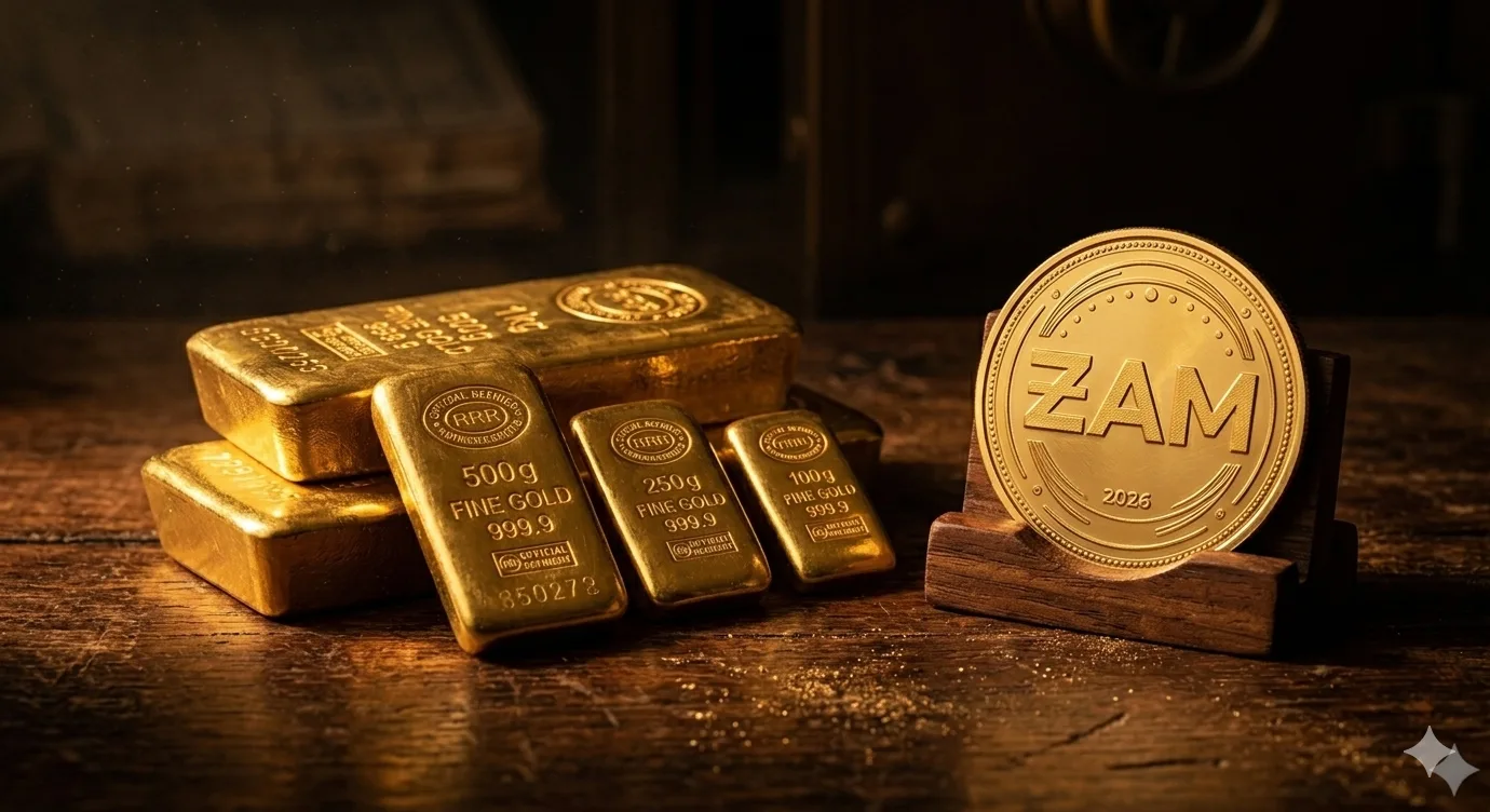Gold bars and ZAM coin — Africa's Own Digital Gold